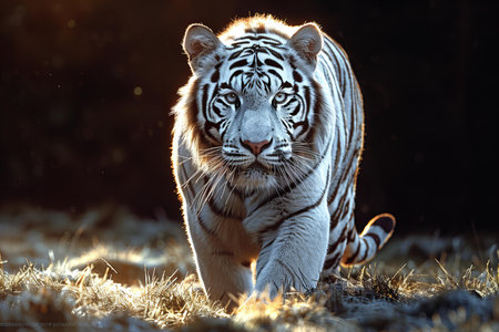 Portrait of a tiger in the wild. The photo was taken in the wild.