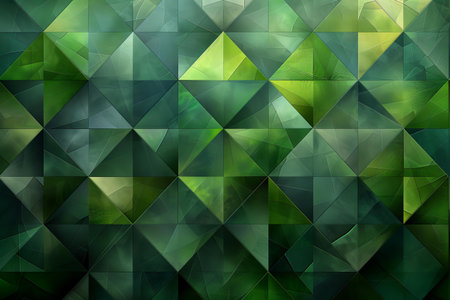 abstract background consisting of triangles of different sizes and shades of green