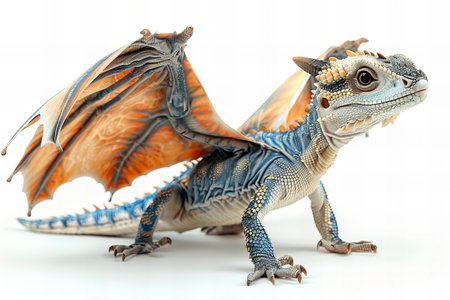 dragon toy isolated on white background. 3d illustration. eps 10