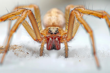 jumping spider macro close up on white background.