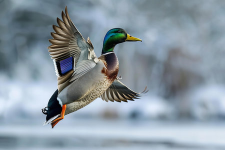 Mallard Duck (Anas platyrhynchos) in flight