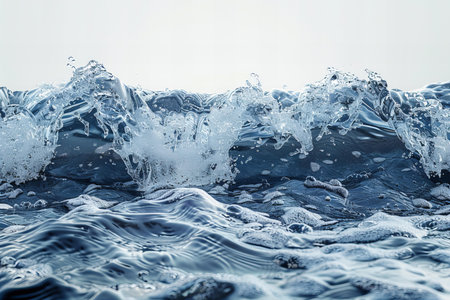 Splashing wave on the surface of the water. Shallow depth of field