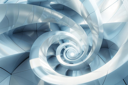 Abstract 3d rendering of spiral shape. Futuristic background design.