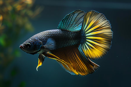 Siamese fighting fish (Betta splendens) in aquarium