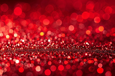 Red bokeh lights abstract background. Christmas, New Year.