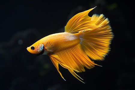 Siamese fighting fish, betta splendens in the aquarium