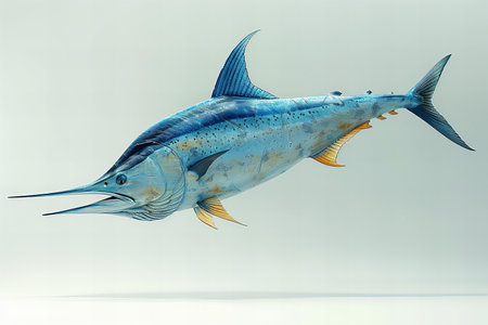 Blue marlin fish on a white background. 3d render.の写真素材