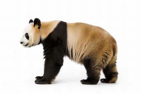 Giant panda isolated on white background.の写真素材