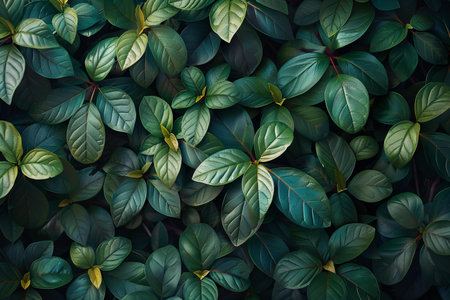 Green leaves background. Natural green leaf background. Tropical leaves texture.の写真素材