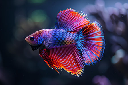 Siamese fighting fish, betta splendens (Halfmoon betta )の写真素材