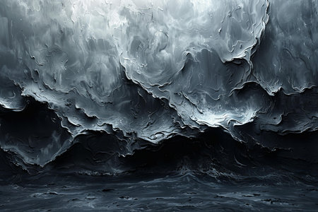 abstract black and white background, computer-generated 3D illustrationの写真素材