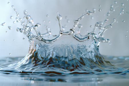 splashes and patterns on the surface of water after a drop of water