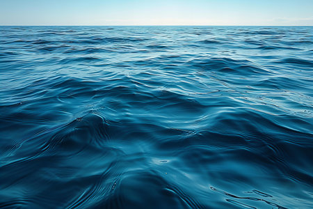 Blue sea water surface with ripples and waves. Natural background.