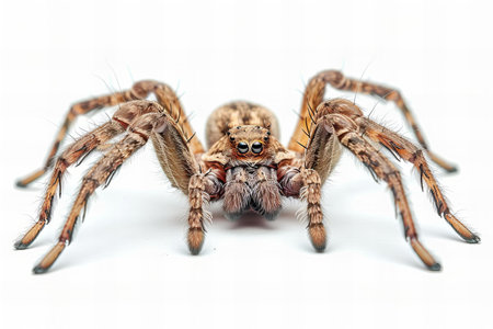 Jumping spider isolated on white background, close-up. Macroの写真素材