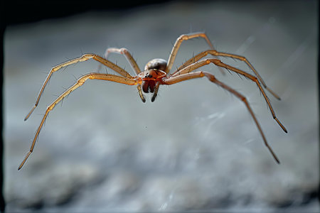Closeup of a spider on a rock in the rainforest.の写真素材