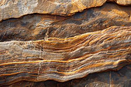 Patterns of the sandstone layers on the surface of the canyon.
