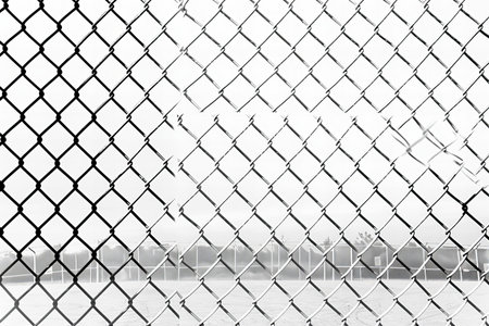 Chain link fence in black and white tone. Abstract background and texture for design.