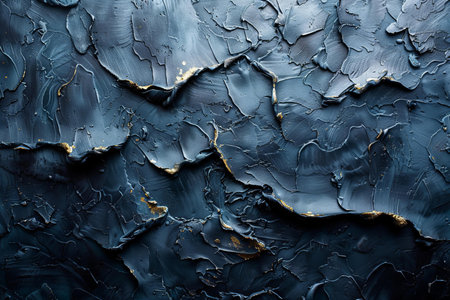 abstract background of blue and black oil paint on canvas closeup