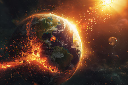 Planet Earth in space. Elements of this image furnished by NASA.