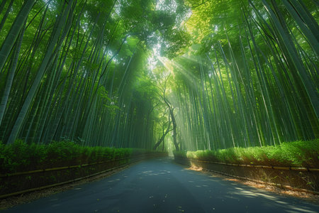 Bamboo forest in Arashiyama, Kyoto, Japan.