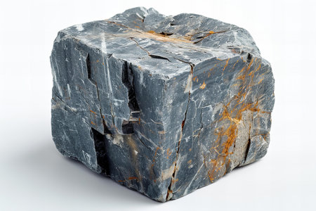 Natural black and white marble stone on white background.
