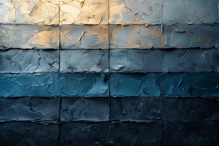 Grunge wall with blue and gray paint. Abstract background.