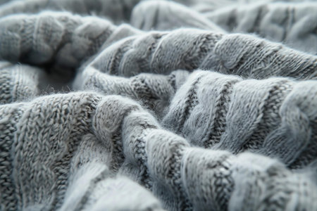 Knitted woolen fabric as background, closeup. Winter clothing