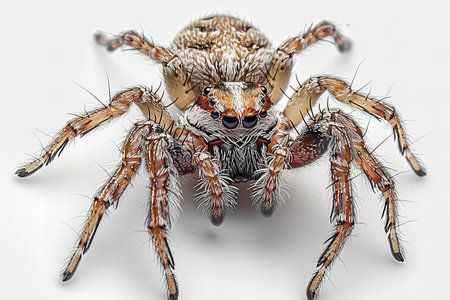 Spider on white background. 3D illustration. 3D CG. High resolution.