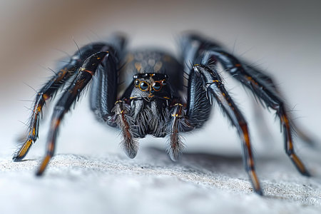 jumping spider macro close up on a white background in nature.