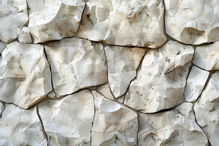 Old cracked white stone wall. Abstract background and texture for design.の写真素材