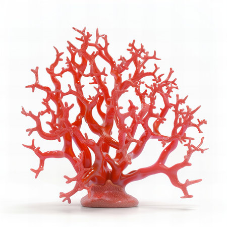 Red coral on a white background. 3D illustration, clipping pathの写真素材