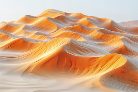 Desert sand dunes in the morning light. 3d renderの写真素材