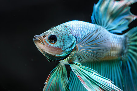 Siamese fighting fish, betta splendens (Halfmoon betta )
