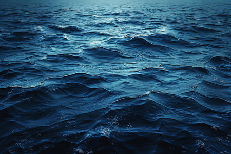 Blue sea water with waves and ripples. Natural background. Textureの写真素材