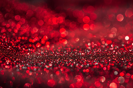 Red glitter christmas abstract background with bokeh defocused lights