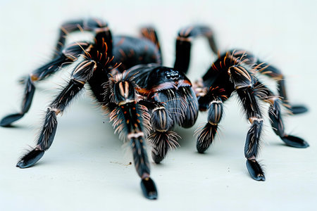 close up of tarantula spider on white background, Thailand.の写真素材