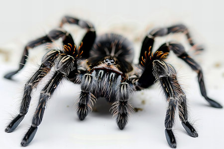 closeup of a tarantula spider isolated on a white background