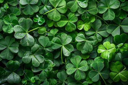 Green clover leaves background. St.Patrick's Day.
