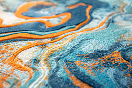 abstract background with blue, orange and yellow patterns on the paper