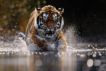 Siberian Tiger, Panthera tigris altaicaの写真素材