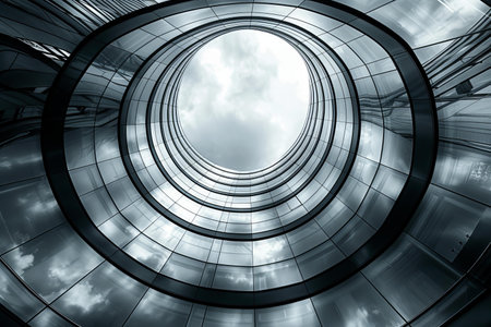 Abstract architecture background. Architectural detail of modern glass skyscraper.