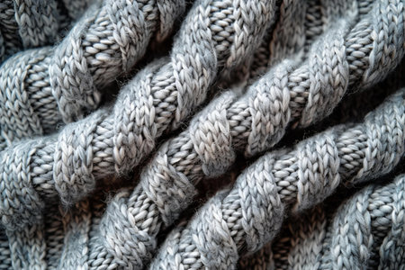 Texture of gray knitted fabric as a background, close-up