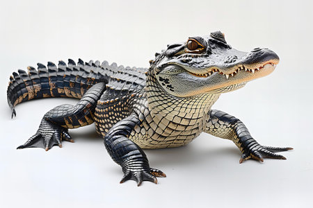Crocodile isolated on white background. 3d render.の写真素材