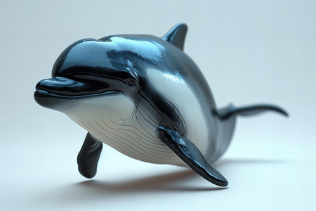 dolphin isolated on a white background. 3d render illustration.の写真素材