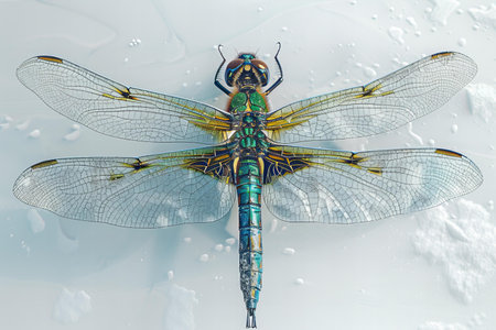 Dragonfly in the water.の写真素材