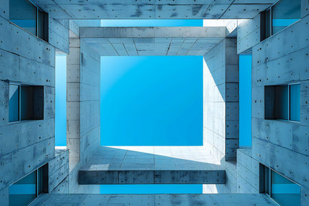 Abstract 3d rendering of modern architecture background. Minimalistic design.の写真素材