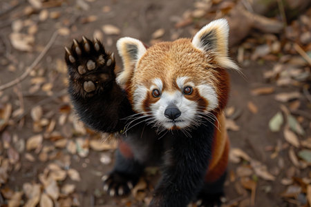 Red panda (Ailurus fulgens) in zooの写真素材