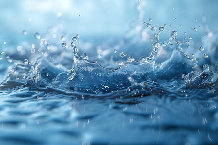splashes of water on a dark blue background. close-up