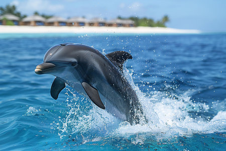 Dolphin jumping out of the water