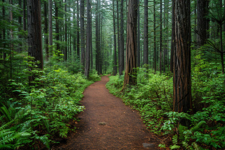 Trail in the Redwood Forest, California, United States.